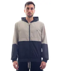Jaqueta Kayland Windbreaker Bicolor Preto Areia