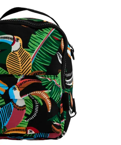 Mini Mochila Farm Borogodó Tucanos e Folhagens