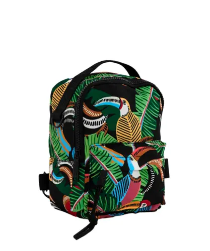 Mini Mochila Farm Borogodó Tucanos e Folhagens