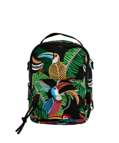 Mini Mochila Farm Borogodó Tucanos e Folhagens