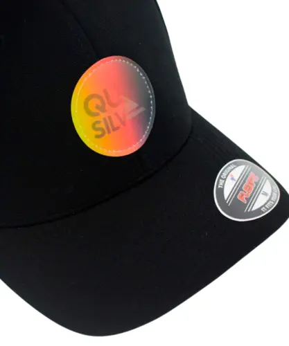 Boné Quiksilver Flexfit Hologram Round Logo Preto