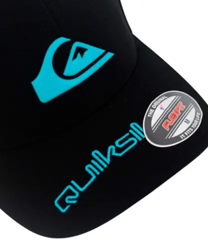 Boné Quiksilver Flexfit Blue Logo Preto