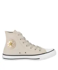 Tênis Converse Chuck Taylor All Star Hi Authentic Glam Bege Claro Ouro Claro