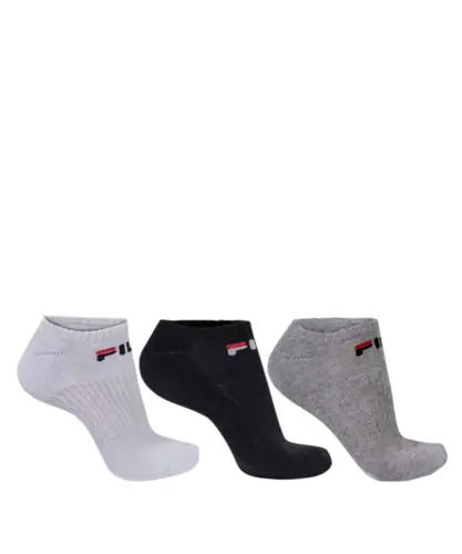 Meia Fila Tripack Cano Curto Branco Preto Mescla
