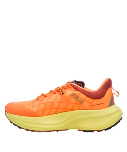 Tênis Fila Racer Skytrail Laranja Marrom Avermelhado Verde Limão