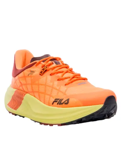 Tênis Fila Racer Skytrail Laranja Marrom Avermelhado Verde Limão