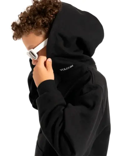 Moletom Volcom Canguru Single Stone Juvenil Preto
