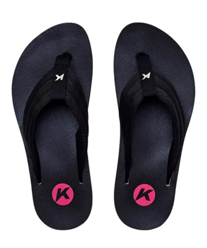 Chinelo Kenner Kyra Pro Comfy Preto Rosa