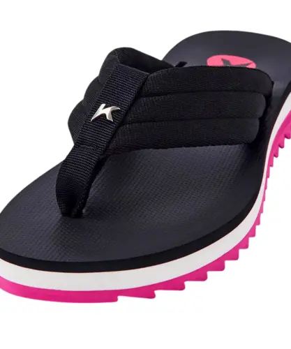 Chinelo Kenner Kyra Pro Comfy Preto Rosa