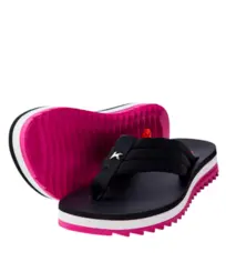 Chinelo Kenner Kyra Pro Comfy Preto Rosa