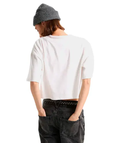 Cropped Vans Baby Tee Classic Script White