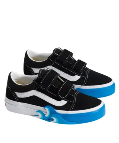 Tênis Vans Old Skool V Infantil Black Bright Azure