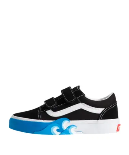 Tênis Vans Old Skool V Infantil Black Bright Azure