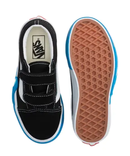Tênis Vans Old Skool V Infantil Black Bright Azure