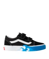 Tênis Vans Old Skool V Infantil Black Bright Azure