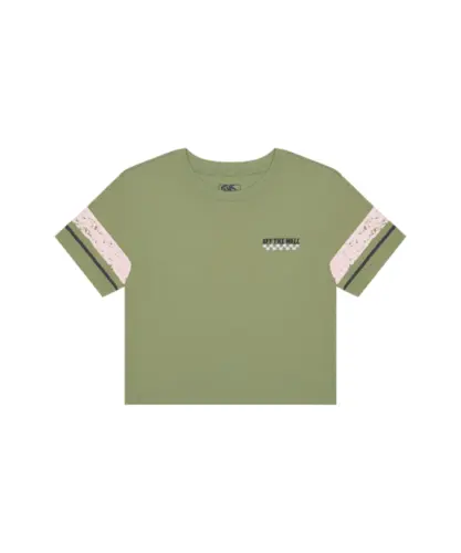 Camiseta Vans Feminina Off The Wall Crop Crew Soft Sage