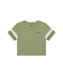 Camiseta Vans Feminina Off The Wall Crop Crew Soft Sage