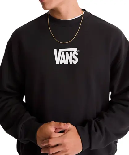 Moletom Careca Vans Stretch Logo Crew Black
