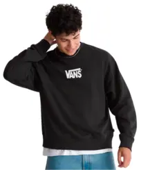 Moletom Careca Vans Stretch Logo Crew Black