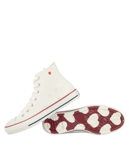Tênis Converse Chuck Taylor All Star Hi Chucks In Love Amendoa Grena Marinho