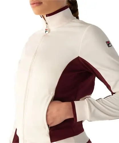 Jaqueta Fila Heritage F-Box Off White Gardenia Vinho