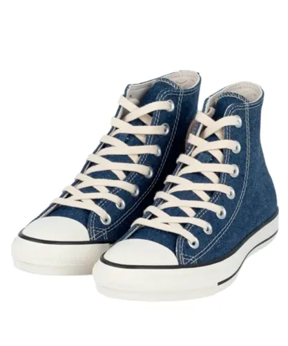 Tênis Converse Chuck Taylor All Star Hi Denim Mood Azul Escuro Bege Mel Amendoa