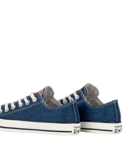 Tênis Converse Chuck Taylor All Star Ox Denim Mood Azul Escuro Bege Mel Amendoa