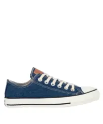 Tênis Converse Chuck Taylor All Star Ox Denim Mood Azul Escuro Bege Mel Amendoa