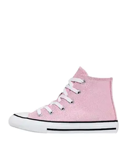 Tênis Converse Chuck Taylor All Star Shine Juvenil Cano Alto Rosa