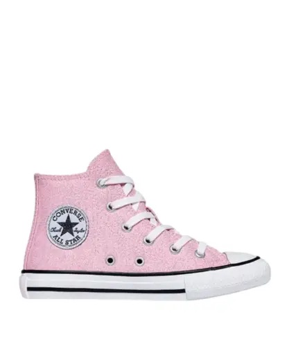 Tênis Converse Chuck Taylor All Star Shine Juvenil Cano Alto Rosa
