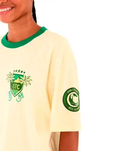 Camiseta Farm T-Shirt Ipanema Selo Carioca Amarelo