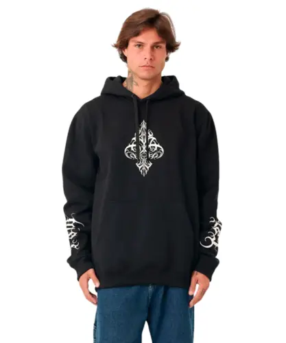 Moletom MCD Canguru Fechado Espada Caligraffiti Preto