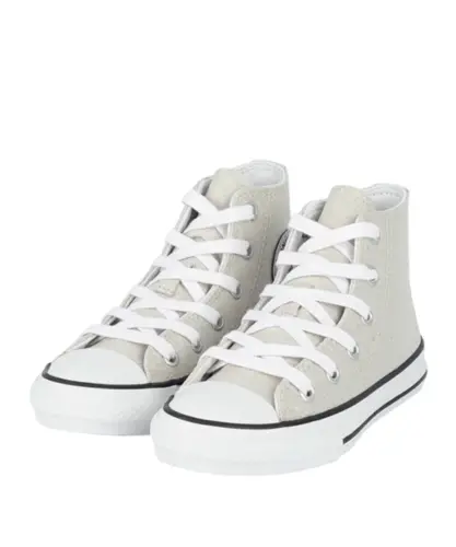 Tênis Converse Kids Chuck Taylor All Star Hi Shine Cinza Gelo Prata Branco