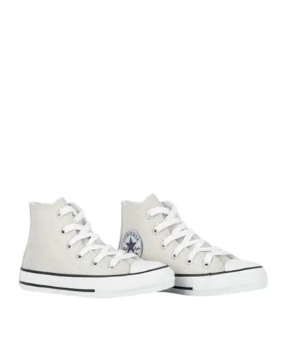 Tênis Converse Kids Chuck Taylor All Star Hi Shine Cinza Gelo Prata Branco