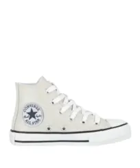Tênis Converse Kids Chuck Taylor All Star Hi Shine Cinza Gelo Prata Branco