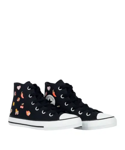 Tênis Converse Kids Chuck Taylor All Star Hi Preto Salmao Fluor Branco