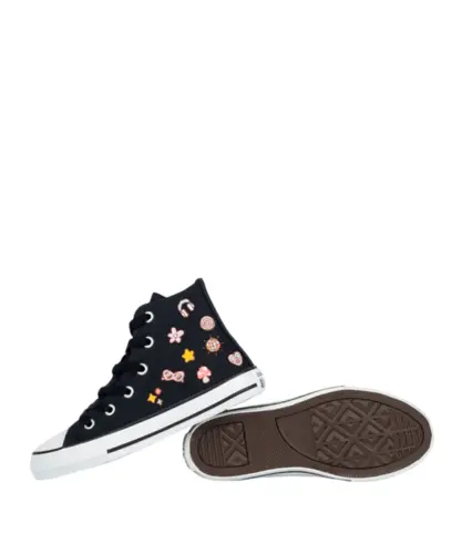 Tênis Converse Kids Chuck Taylor All Star Hi Preto Salmao Fluor Branco