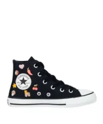 Tênis Converse Kids Chuck Taylor All Star Hi Preto Salmao Fluor Branco