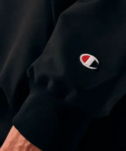 Moletom Champion Active Tech Hoodie Outline Script Logo Preto