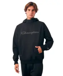 Moletom Champion Active Tech Hoodie Outline Script Logo Preto