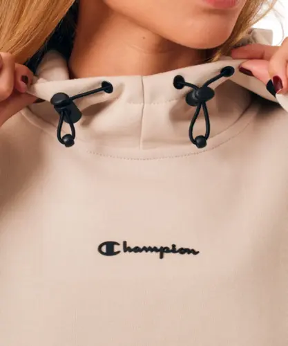 Moletom Champion Active WMNS Tech Hoodie Mini Script Logo Autumn Bege