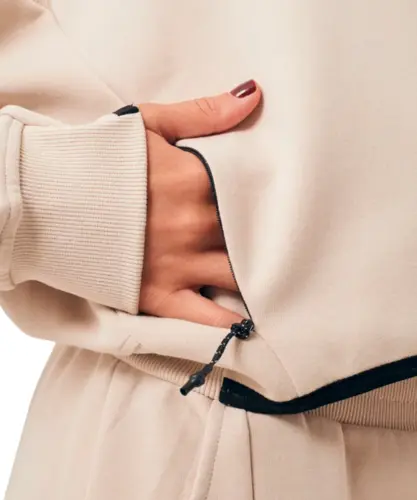 Moletom Champion Active WMNS Tech Hoodie Mini Script Logo Autumn Bege