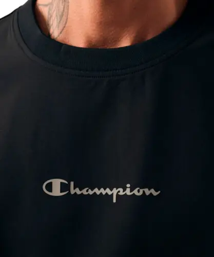 Moletom Champion Active Tech Crewneck Mini Script Preto