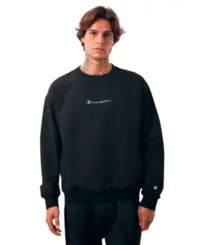 Moletom Champion Active Tech Crewneck Mini Script Preto