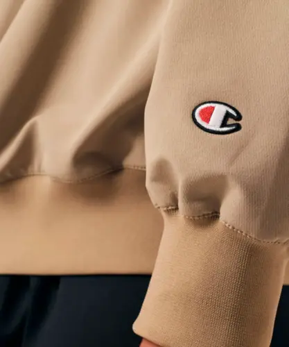 Moletom Champion Active Tech Crewneck Mini Script Logo Dark Khaki