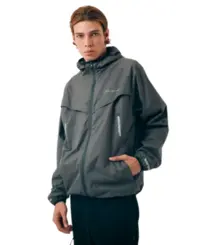 Jaqueta Champion Light Active Mini Script Logo Peppercorn Gray