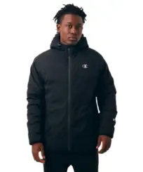 Jaqueta Chapion Active Tech Jacket Puffer C Logo Preto