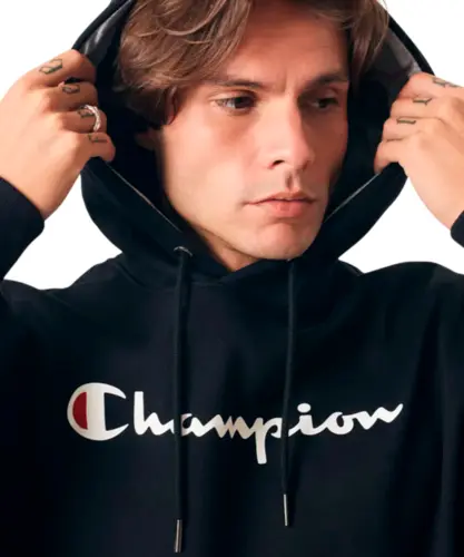 Moletom Champion Canguru Athletic Script Ink Preto