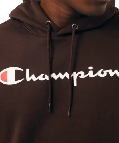 Moletom Champion Athletic Hoodie Script Logo Ink Coffee