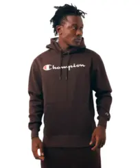 Moletom Champion Athletic Hoodie Script Logo Ink Coffee